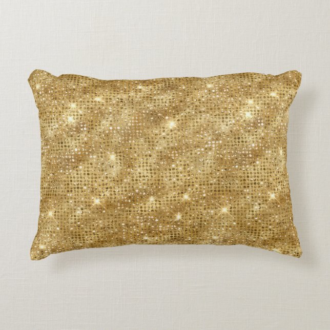 Gold Glitter Decorative Cushion (Front)