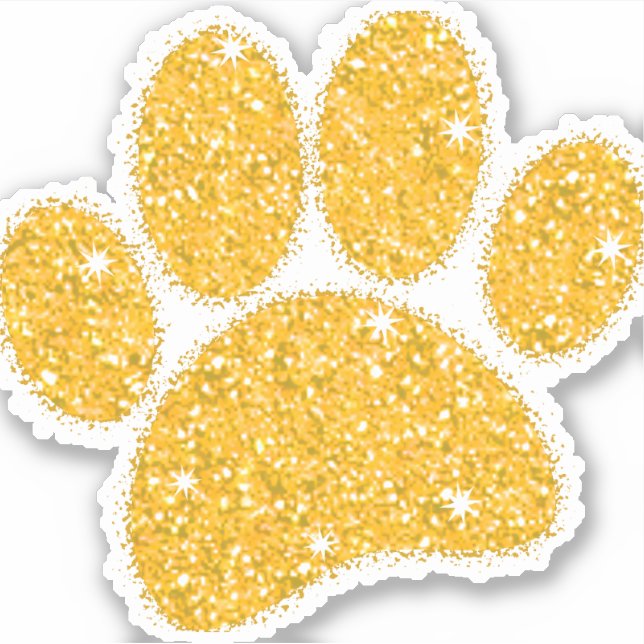 Gold Glitter Dog Pawprint (Front)