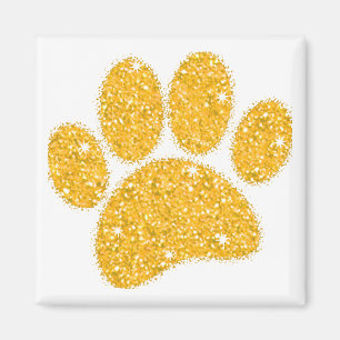 Gold Glitter Dog Pawprint Magnet