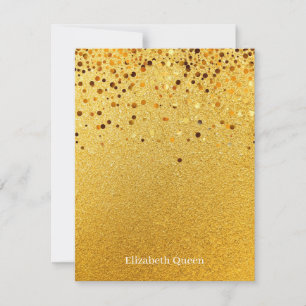 Gold Glitter Dot Invitation Stationery