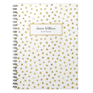 Gold glitter dots notebook