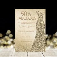 Gold Glitter Dress Womans 50th Birthday Party