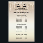 Gold Glitter Dripps EYELASH SALON SERVICE LIST   Flyer<br><div class="desc">Eyelash Extensions price list a perfect way to show your services and and pricing. Includes four customisable headings and body text fields, and space for your business contact information along the bottom. To adjust layout, enter your text and then use the Customise function to change positioning and font sizes.are perfect...</div>