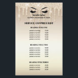 Gold Glitter Dripps EYELASH SALON SERVICE LIST   Flyer<br><div class="desc">Eyelash Extensions price list a perfect way to show your services and and pricing. Includes four customisable headings and body text fields, and space for your business contact information along the bottom. To adjust layout, enter your text and then use the Customise function to change positioning and font sizes.are perfect...</div>