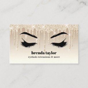 Gold Glitter Drips Eyelash  Browbar professional  Business Card
