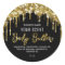 Gold Glitter Drips On Black Body Butter Labels