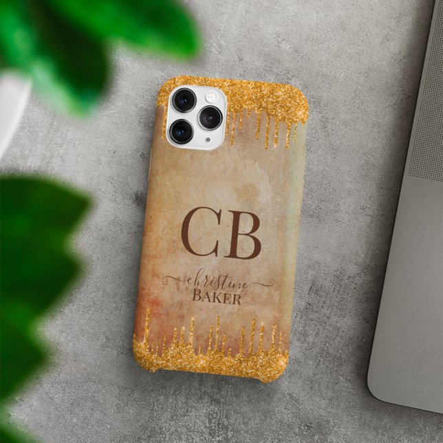 Gold glitter drips with rustic touch Case-Mate iPhone case (Creator Uploaded)