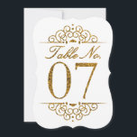 Gold Glitter Effect Wedding Table Number Card (07)<br><div class="desc">Gold Glitter Effect Wedding Table Number Card (07) 
 
  VIEW MATCHING TABLE NUMBER CARDS</div>