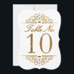Gold Glitter Effect Wedding Table Number Card (10)<br><div class="desc">Gold Glitter Effect Wedding Table Number Card (10) 
 
  VIEW MATCHING TABLE NUMBER CARDS</div>
