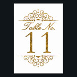 Gold Glitter Effect Wedding Table Number Card (11)<br><div class="desc">Gold Glitter Effect Wedding Table Number Card (11) 
 
  VIEW MATCHING TABLE NUMBER CARDS</div>