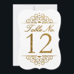 Gold Glitter Effect Wedding Table Number Card (12)<br><div class="desc">Gold Glitter Effect Wedding Table Number Card (12) 
 
  VIEW MATCHING TABLE NUMBER CARDS</div>