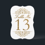 Gold Glitter Effect Wedding Table Number Card (13)<br><div class="desc">Gold Glitter Effect Wedding Table Number Card (13) 
 
  VIEW MATCHING TABLE NUMBER CARDS</div>