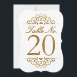 Gold Glitter Effect Wedding Table Number Card (20)<br><div class="desc">Gold Glitter Effect Wedding Table Number Card (20) 
 
  VIEW MATCHING TABLE NUMBER CARDS</div>
