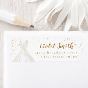 Gold Glitter Elegant Dress return address
