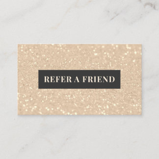 Gold Glitter Elegant Luxury Modern  Referral Card