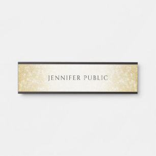 Gold Glitter Elegant Modern Glamorous Template Door Sign