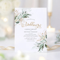 Gold Glitter Eucalyptus Greenery Elegant Wedding