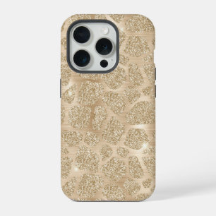 Gold Glitter Fancy Cheetah Pattern  iPhone 15 Pro Case