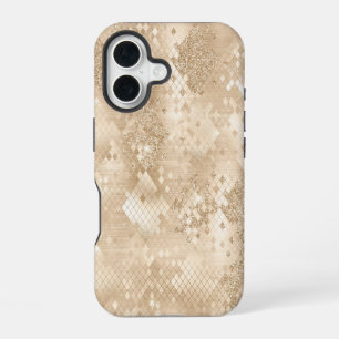Gold Glitter Fancy Geometric Pattern  iPhone 16 Case