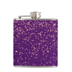 Gold Glitter Faux Foil Confetti Hip Flask
