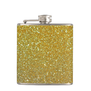 Gold Glitter Faux foil Hip Flask