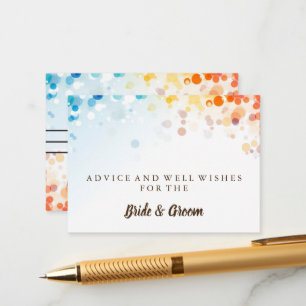 Gold Glitter Faux Foil Wedding Advice Card