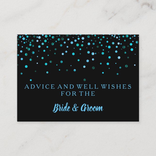 Gold Glitter Faux Foil Wedding Advice Card (Front)