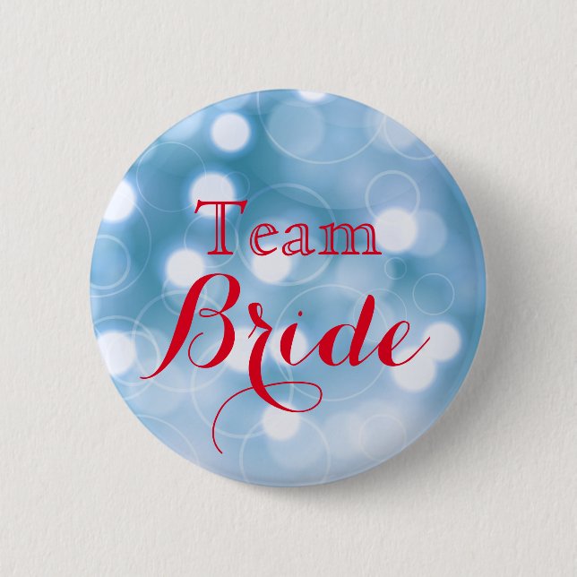 Gold Glitter Faux Foil Wedding Team Bride Pinback  6 Cm Round Badge (Front)