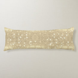 Gold Glitter Faux Sparkle Body Cushion