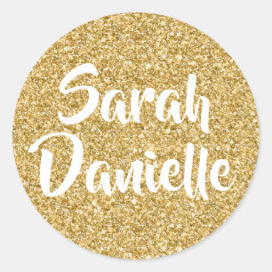 Gold Glitter Favour Sticker