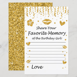 Gold glitter Favourite Memory of the Birthday Girl