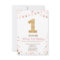 Gold Glitter First  Birthday Invitation