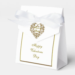 Gold Glitter Flourish Valentine Favour Box