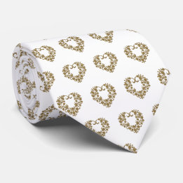 Gold Glitter Flourish Valentine Tie