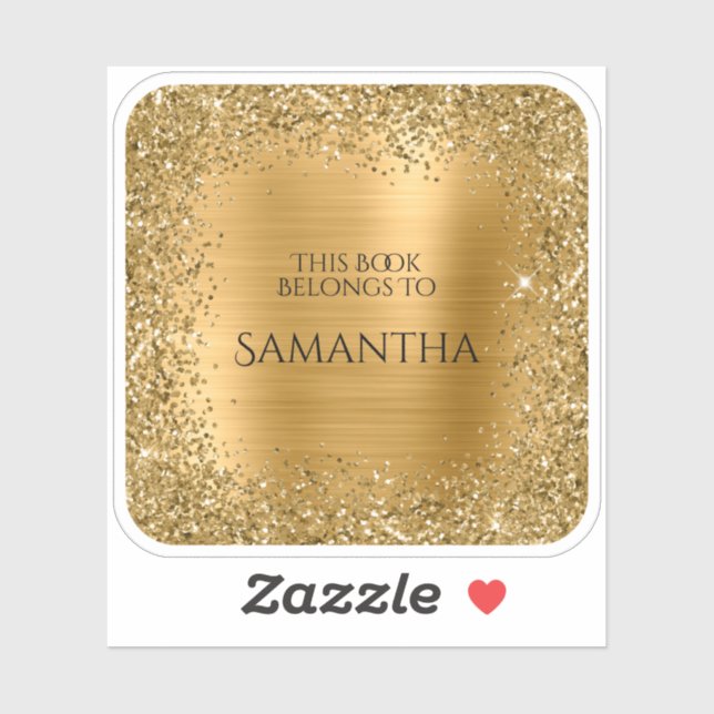 Gold Glitter Foil This Book Belongs To Square (Sheet)