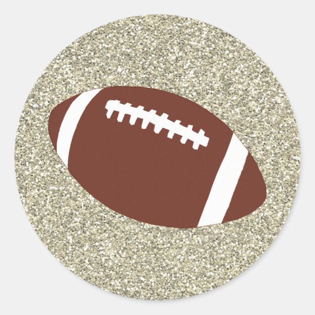 Gold Glitter Football Stickers (Front)