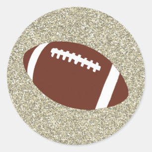 Gold Glitter Football Stickers