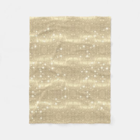 Gold Glitter Galaxy Faux Space Sparkle Fleece Blanket