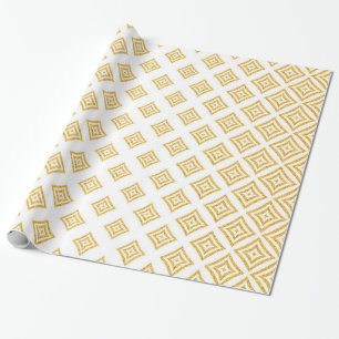 Gold Glitter Geometric Design Wrapping Paper
