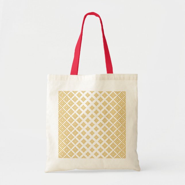 Gold Glitter Geometric Shapes White Background Tote Bag (Front)