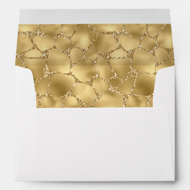 Gold Glitter Giraffe Print            Envelope (Back (Bottom))