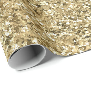 Gold Glitter Glam Bling Stylish Chic Trendy  Wrapping Paper