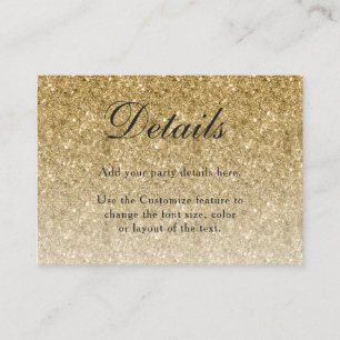 Gold Glitter Glam Enclosure Card