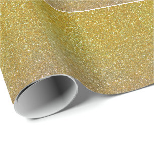 Gold Glitter Glam Faux Foil Sparkle Wrapping Paper