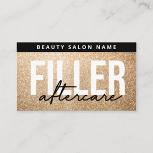 Gold Glitter Glam Filler Aftercare Guide Business Card