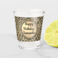 Gold Glitter Glam Leopard Print Personalised