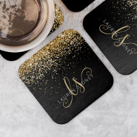 Gold Glitter Glam Monogram Name