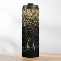 Gold Glitter Glam Monogram Name
