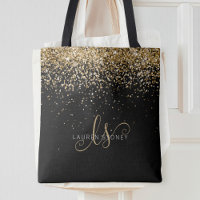 Gold Glitter Glam Monogram Name