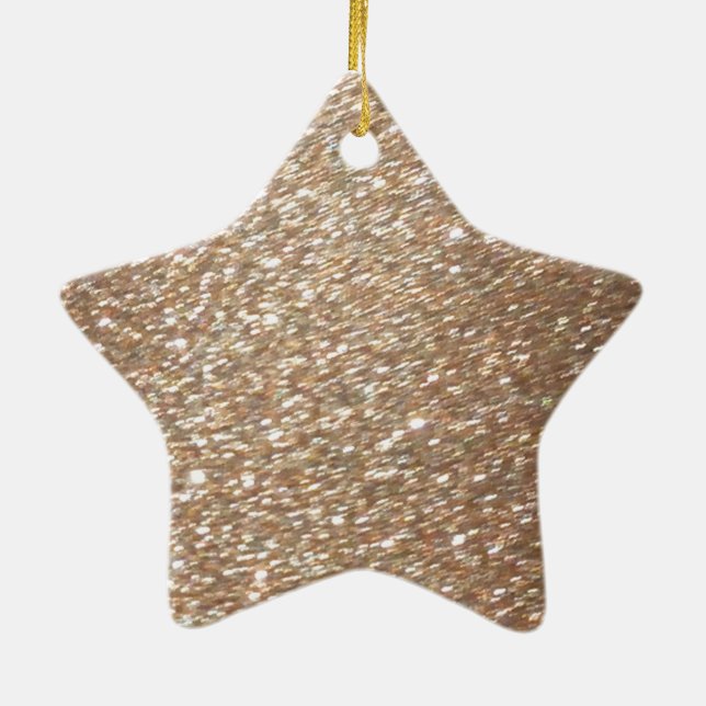 Gold Glitter Glamour Party Festive  Light Sparkles Ceramic Tree Decoration (Back)